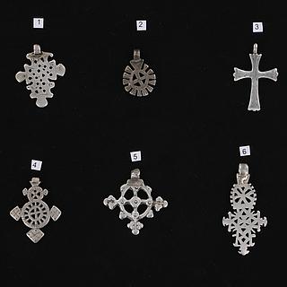 Set of 2 coptic silver cross pendants from Ethiopia 02.06.463
