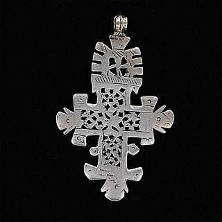 Nice old silver coptic cross pendant 02.06.457