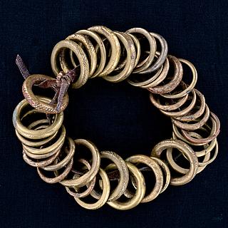 Small belt with 39 brass rings from West Africa 13.02.1419