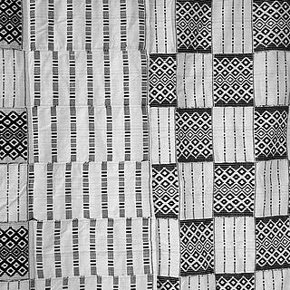 Black and white Kente cloth 10.07.1145