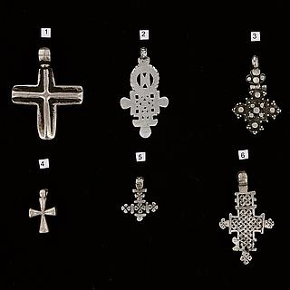 Set of six coptic cross pendants 02.06.462