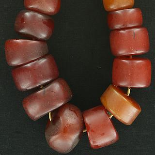 A strand of old red barrel beads from West Africa 05.05.360