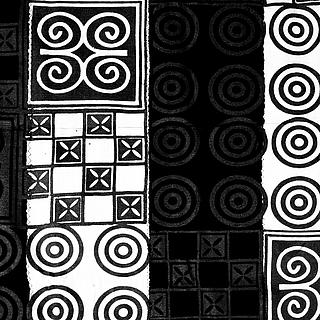 Large black & white Adinkra cloth 10.07.1148