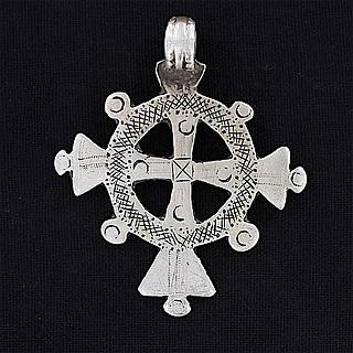Nice Ethiopian silver cross in a circle 02.06.484