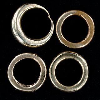 4 west African polished brass rings 01.05.1420