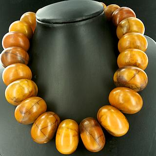 African trade Vintage oval faux amber pendant Mali pendant 36 x 45 mm.