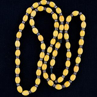 Nice long necklace with yellow beads 05.17.1537