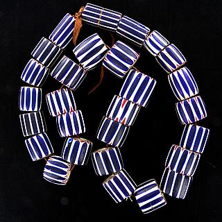 Extraordinary strand of barrel shaped chevron beads 05.01.1512
