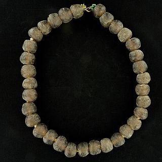 Large brown Ghaneen glass beads necklace 05.11.920