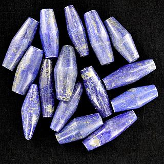 Set of 15 large oblong Lapis Lazuli beads from Afghanistan 05.06.1517