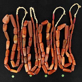 Three necklaces of African carnelian beads 05.04.949