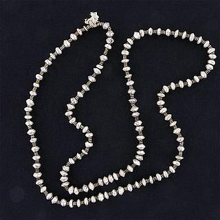Long necklace of Ethiopian metal beads 02.03.539