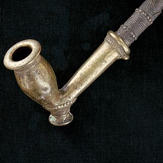 Beautiful old African brass pipe 21.01.1597