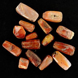 Set of 15 large old carnelian beads 05.04.959