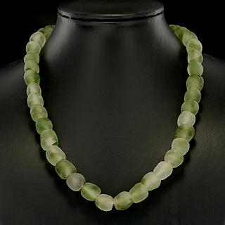 Necklace of light green Ghaneen glass beads 05.11.925
