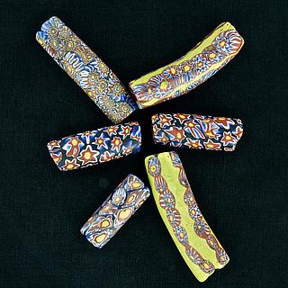 Six antique millefiori beads 05.01.1486