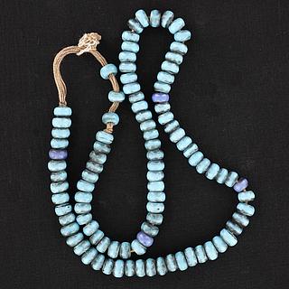 Nice old necklace with blue glass beads 04.02.1967