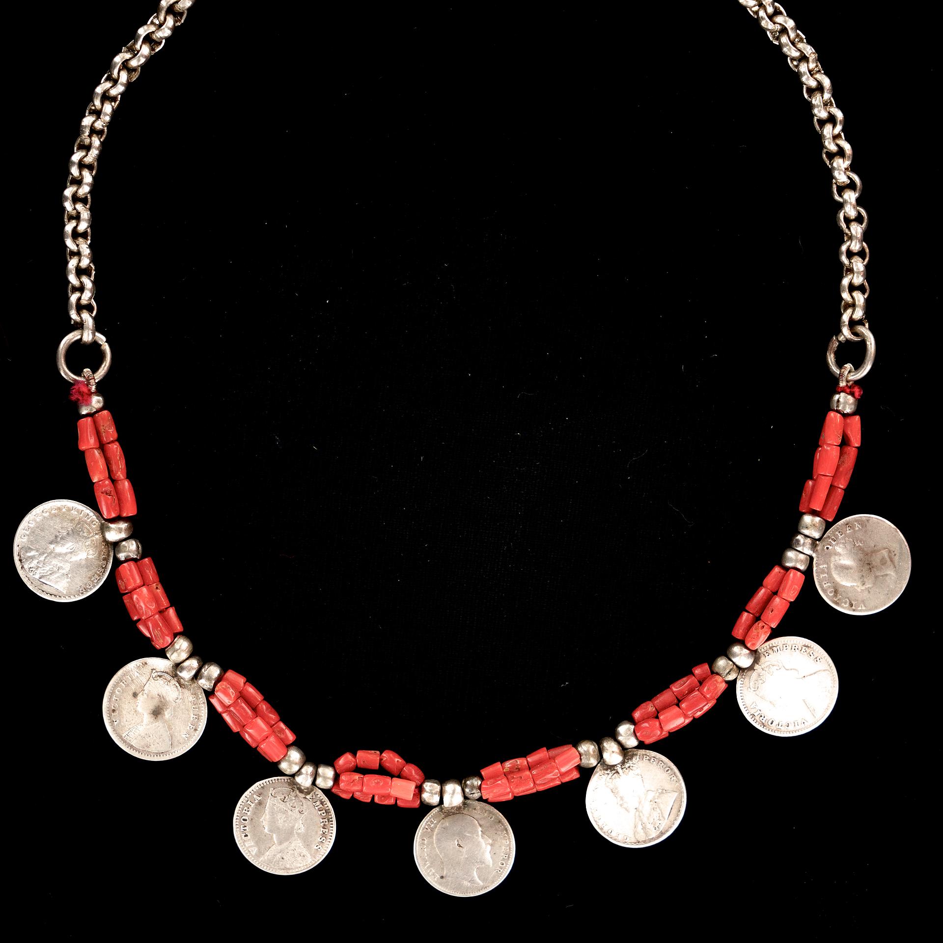 Small Red Indian Glass-Bead Necklace