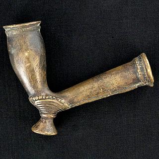 Ancient brass pipe head Cameroon 21.01.1617
