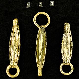 Set of three West African brass elements 13.02.1390