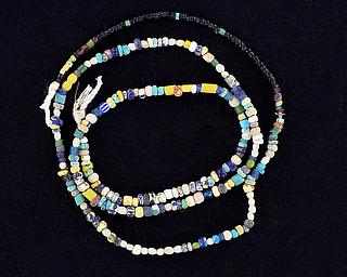 Strand of Multicolour Ancient Excavated Small Djenne Nila Beads 05.09.075