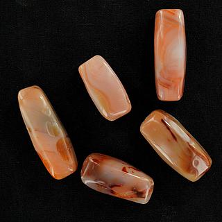 Set of 5 large carnelian beads 05.04.961