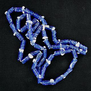 Blue/white Bida glass beads necklace 05.10.1523