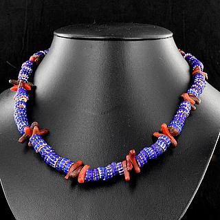 Necklace with ancient chevron beads 05.01.1502