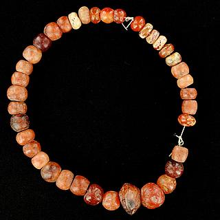 String of 36 nice small carnelian beads 05.04.955